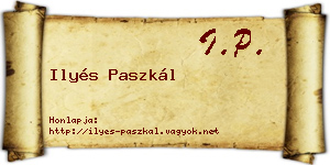 Ilyés Paszkál névjegykártya